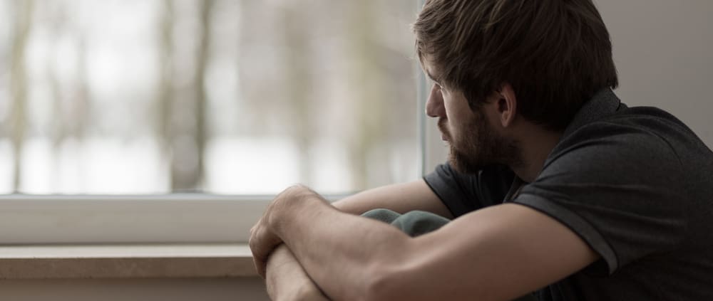 A young man suffering from depression.