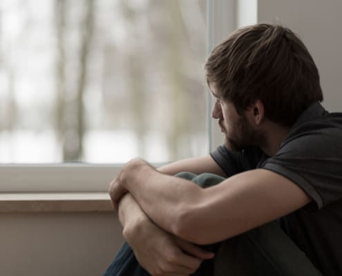 A young man suffering from depression.